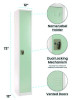 Steel Storage Locker, 1 Compartment, 12 x 12 x 72, Misty Green