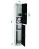 Steel Storage Locker, 2 Compartment, 12 x 12 x 72, Black