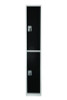 Steel Storage Locker, 2 Compartment, 12 x 12 x 72, Black