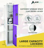 Steel Storage Locker, 2 Compartment, 12 x 12 x 72, Purple