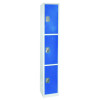 Steel Storage Locker, 3 Compartment, 12 x 12 x 72, Blue