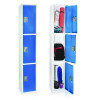Steel Storage Locker, 3 Compartment, 12 x 12 x 72, Blue