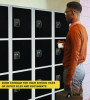 Steel Storage Locker, 4 Compartment, 12 x 12 x 72, Black