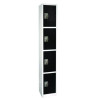 Steel Storage Locker, 4 Compartment, 12 x 12 x 72, Black