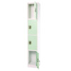 Steel Storage Locker, 4 Compartment, 12 x 12 x 72, Misty Green