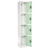 Steel Storage Locker, 4 Compartment, 12 x 12 x 72, Misty Green