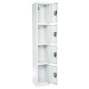 Steel Storage Locker, 4 Compartment, 12 x 12 x 72, White