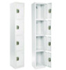 Steel Storage Locker, 4 Compartment, 12 x 12 x 72, White