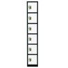 Steel Storage Locker, 6 Compartment, 12 x 12 x 72, Black Body/White Doors