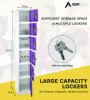 Steel Storage Locker, 6 Compartment, 12 x 12 x 72, Purple