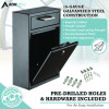 Large Ultimate Secure Drop Box Wall Mounted Mail Box, 11.2 x 4.7 x 16.2, Black