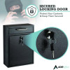 Large Ultimate Secure Drop Box Wall Mounted Mail Box, 11.2 x 4.7 x 16.2, Black