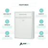 Large Ultimate Secure Drop Box Wall Mounted Mail Box, 11.2 x 4.7 x 16.2, White