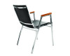 Vinyl Chrome Frame Stackable Office Chair, 16.5 x 22 x 32, Black Seat, Black Back, Chrome Base