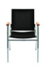 Vinyl Chrome Frame Stackable Office Chair, 16.5 x 22 x 32, Black Seat, Black Back, Chrome Base