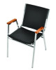 Vinyl Chrome Frame Stackable Office Chair, 16.5 x 22 x 32, Black Seat, Black Back, Chrome Base