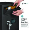 1.1 Cu Ft Steel Digital Secure Money Deposit Safe With Digital Keypad, 15.3 x 13.5 x 19, Black