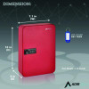 Steel Heavy-Duty Key Cabinet With Combination Lock, 48-Key, 7.1 x 3 x 10, Stainless Steel 304, Red