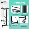 Folding Chair And Table Combo Cart, Metal, 600 Lb Capacity, 33.7 x 65 x 67, Black