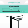 Folding Chair And Table Combo Cart, Metal, 600 Lb Capacity, 33.7 x 65 x 67, Black