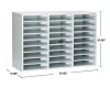 Wooden 27 Compartment Literature Organizer, 27 Sections, Letter Size, 31.49 x 11.81 x 21.65, White
