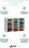 Wooden 27 Compartment Literature Organizer, 27 Sections, Letter Size, 31.49 x 11.81 x 21.65, White