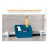 Konnect Desk Organizer And Cable Management Five-Piece Kit, Plastic, Blue