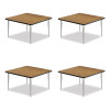 Adjustable Activity Tables, Square, 48" x 48" x 19" To 29", Medium Oak Top, Silver Legs, 4/Pallet