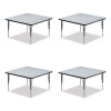 Adjustable Activity Tables, Square, 48" x 48" x 19" To 29", Gray Top, Black Legs, 4/Pallet