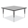 Adjustable Activity Tables, Square, 48" x 48" x 19" To 29", Gray Top, Black Legs, 4/Pallet
