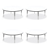 Markerboard Activity Tables, Round, 60" x 19" To 29", White Top, Black/Silver Legs, 4/Pallet
