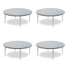 Height Adjustable Activity Tables, Round, 60" x 19" To 29", Gray Granite Top, Gray Legs, 4/Pallet