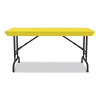 Adjustable Folding Table, Rectangular, 48" x 24" x 22" To 32", Yellow Top, Black Legs, 4/Pallet