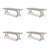 Adjustable Folding Tables, Rectangular, 72" x 30" x 22" To 32", Mocha Granite Top, Brown Legs, 4/Pallet