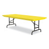 Adjustable Folding Tables, Rectangular, 72" x 30" x 22" To 32", Yellow Top, Black Legs, 4/Pallet