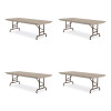 Adjustable Folding Tables, Rectangular, 96" x 30" x 22" To 32", Mocha Granite Top, Brown Legs, 4/Pallet