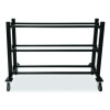 Deluxe Heavy-Duty Basketball Cart, Metal, 220 Lb Capacity, 16 x 50.75 x 34.75, Black