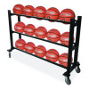 Deluxe Heavy-Duty Basketball Cart, Metal, 220 Lb Capacity, 16 x 50.75 x 34.75, Black