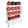 Powder-Coated Ball Cart, Metal, 132 Lb Capacity, 17 x 41 x 53, Silver