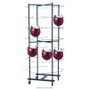 56 Football Helmet Rolling Rack, 26" x 28" x 81", Black