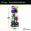 Deluxe Five-Row Mobile Medicine Ball Rack, Metal, 198 Lb Capacity, 25" x 25" x 56", Black