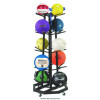 Deluxe Five-Row Mobile Medicine Ball Rack, Metal, 198 Lb Capacity, 25" x 25" x 56", Black
