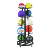 Deluxe Five-Row Mobile Medicine Ball Rack, Metal, 198 Lb Capacity, 25" x 25" x 56", Black