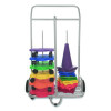 Scooter Storage Cart, Metal, 132 Lb Capacity, 16 x 32 x 48, Silver
