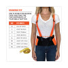 Proflex 100Hv Economy Hi-Vis Spandex Back Support Brace, 3X-Large, 46" To 52" Waist, Black/Orange