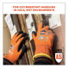 Proflex 7551-Case Ansi A5 Coated Waterproof Cr Gloves, En388: 4X43E, 10" Long, Medium, Orange, 144 Pairs/Carton