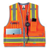 Glowear 8254Hdz Class 2 Heavy-Duty Surveyors Zipper Vest, Polyester, Small/Medium, Orange