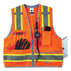Glowear 8254Hdz Class 2 Heavy-Duty Surveyors Zipper Vest, Polyester, Small/Medium, Orange