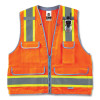 Glowear 8254Hdz Class 2 Heavy-Duty Surveyors Zipper Vest, Polyester, Small/Medium, Orange