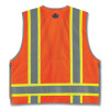Glowear 8254Hdz Class 2 Heavy-Duty Surveyors Zipper Vest, Polyester, 4X-Large/5X-Large, Orange